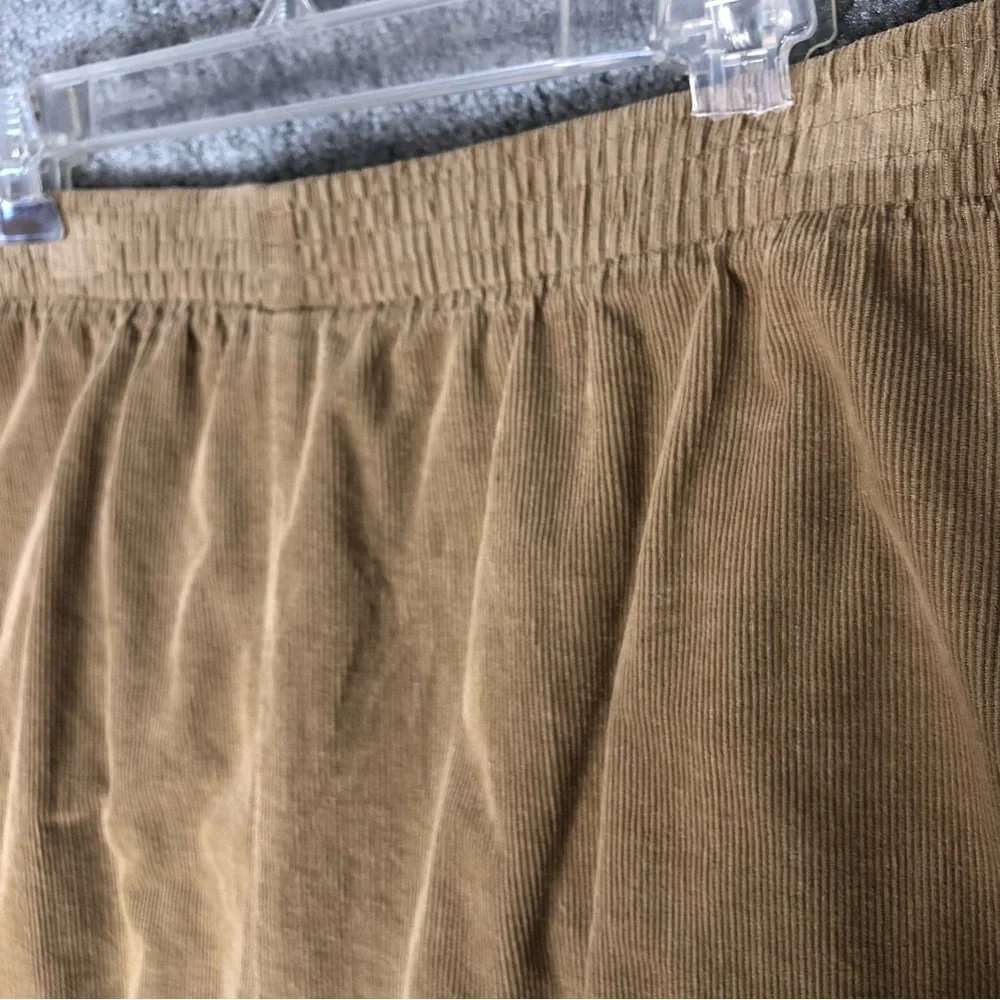 Vintage BFA Corduroy Midi Skirt Sz 18W Cotton Tan Full Pockets Casual Western
